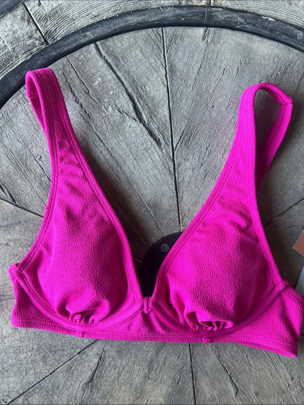 Shade & Shore Fuchsia Textured Swim Bralette B11